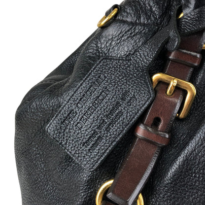 PRADA Logo Handbag Totebag Black Vintage dcjbha