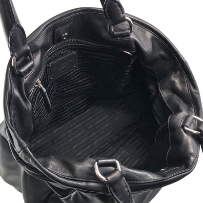 PRADA Logo Handbag Black Vintage bkzmzt