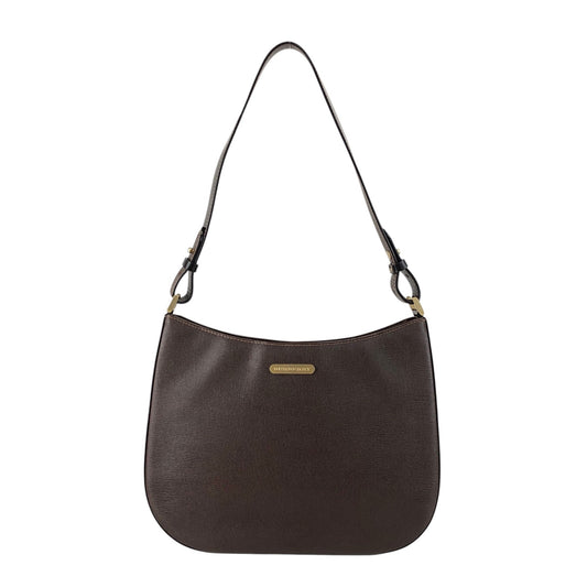 BURBERRY Logo Shoulder bag Brown Vintage 6skns5