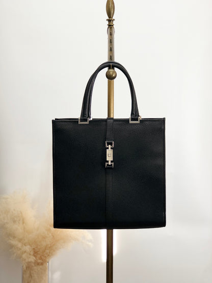 GUCCI Jackie Handbag Black Vintage 2kdzsa