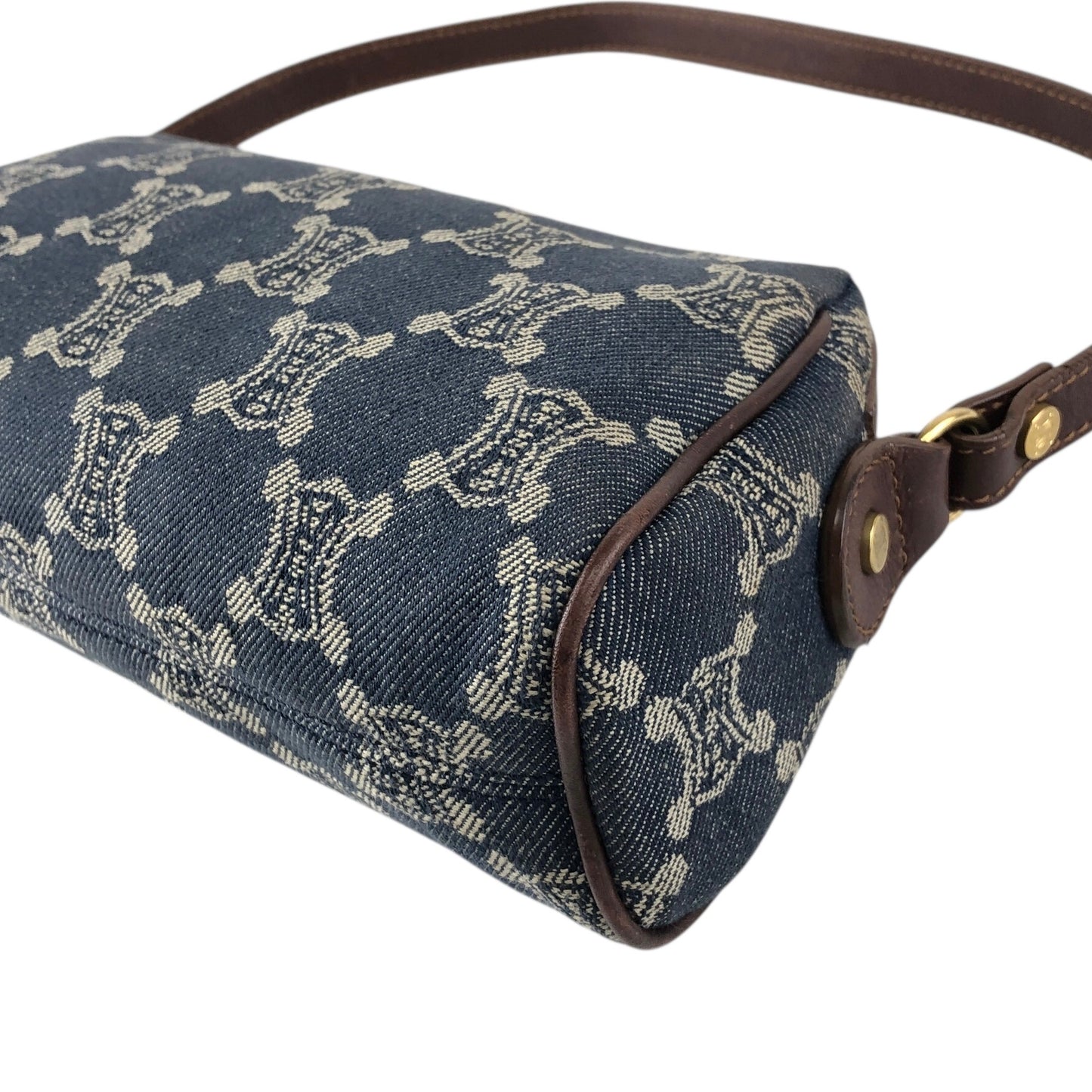 CELINE Paris Macadam Handbag Indigo Vintage 5tscu3