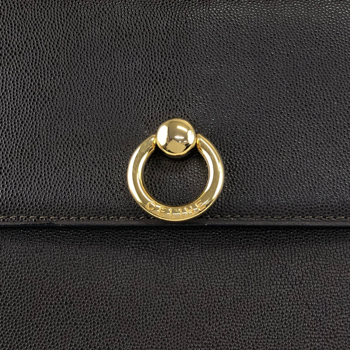 CELINE Gancini Two-way Handbag Shoulder bag Black Vintage hyifjs