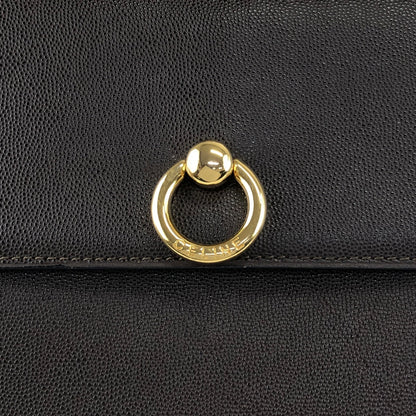 CELINE Gancini Two-way Handbag Shoulder bag Black Vintage hyifjs