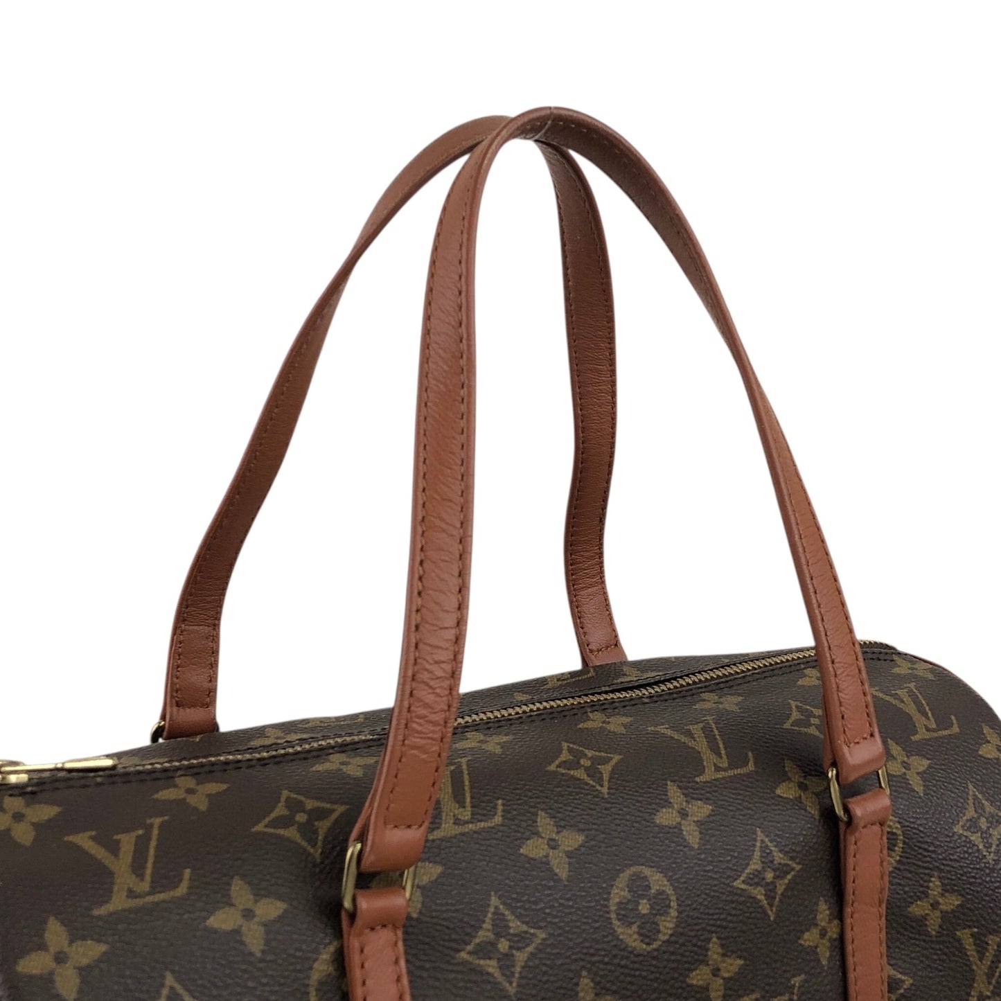 LOUIS VUITTON Monogram Handbag Brown Vintage suazrs