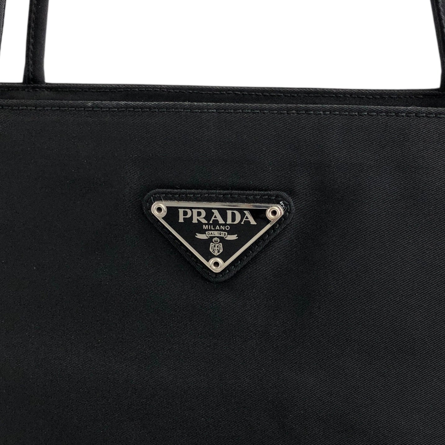 PRADA Triangle Logo Totebag Black Vintage hidgup