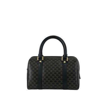 CELINE Macadam Small Boston bag Handbag Black Vintage py4p2e