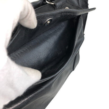 CELINE Horse Carriage Logo Handbag Black Vintage v5s4uu