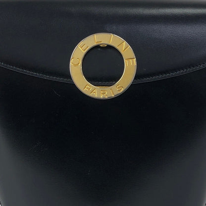 CELINE Circle Logo Shoulder bag Black Vintage kfiinf
