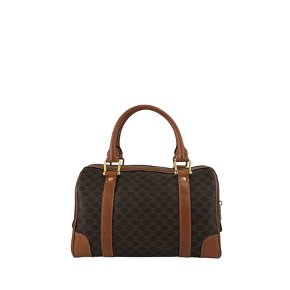 CELINE Macadam Small Boston bag Handbag Brown Vintage 7k24si