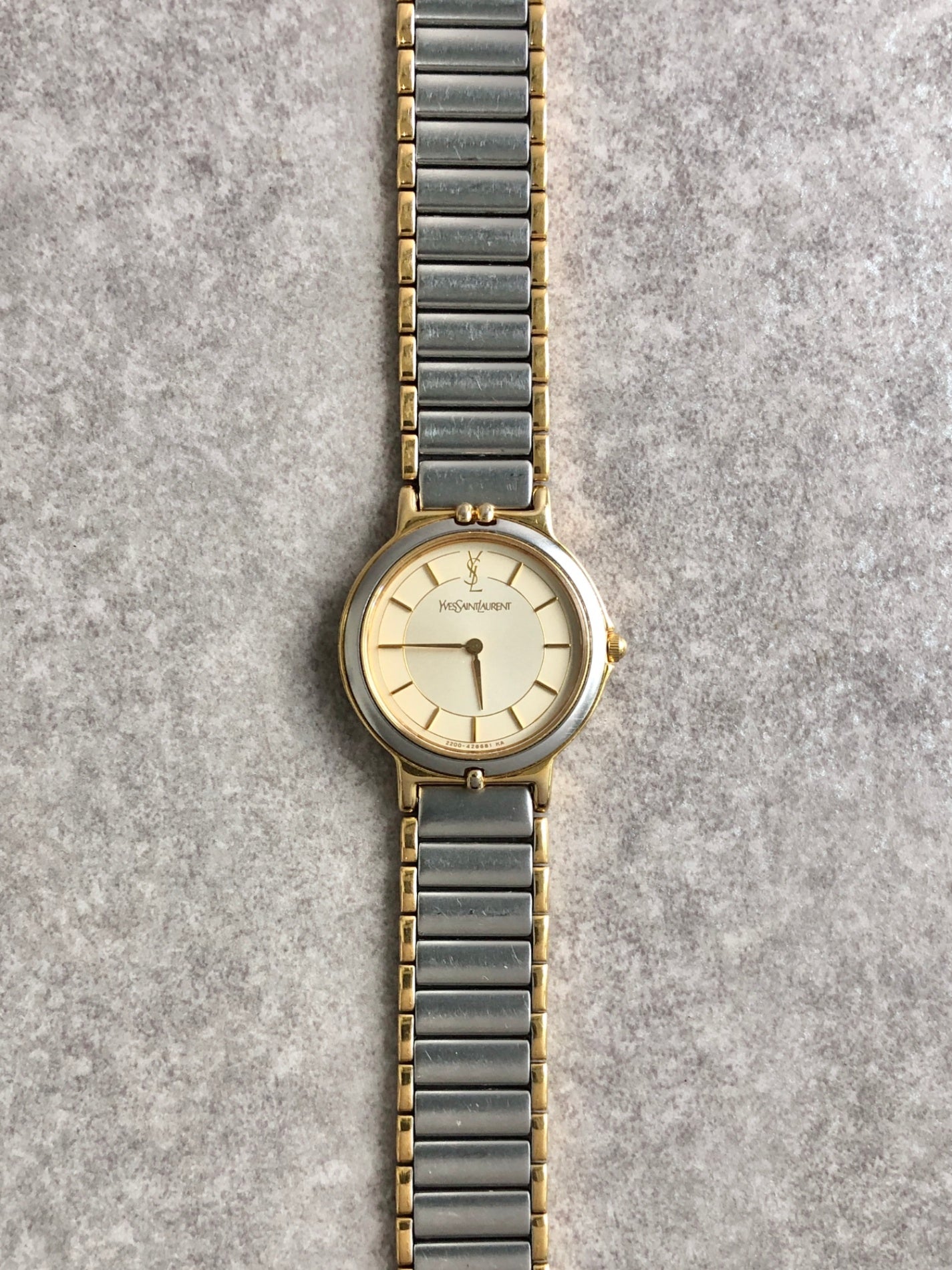 Yves Saint Laurent Quartz Watch Silver×Gold 2200-225481 Vintage dyfztf