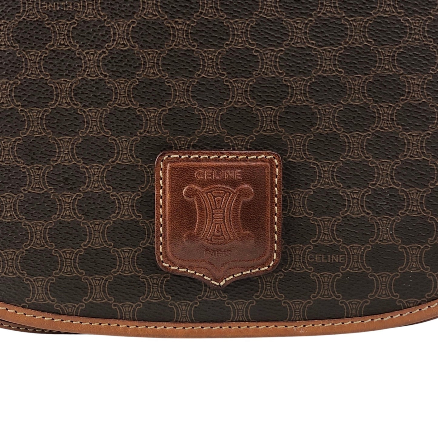 CELINE Macadam Blason Shoulder bag Brown Vintage 23vr8y