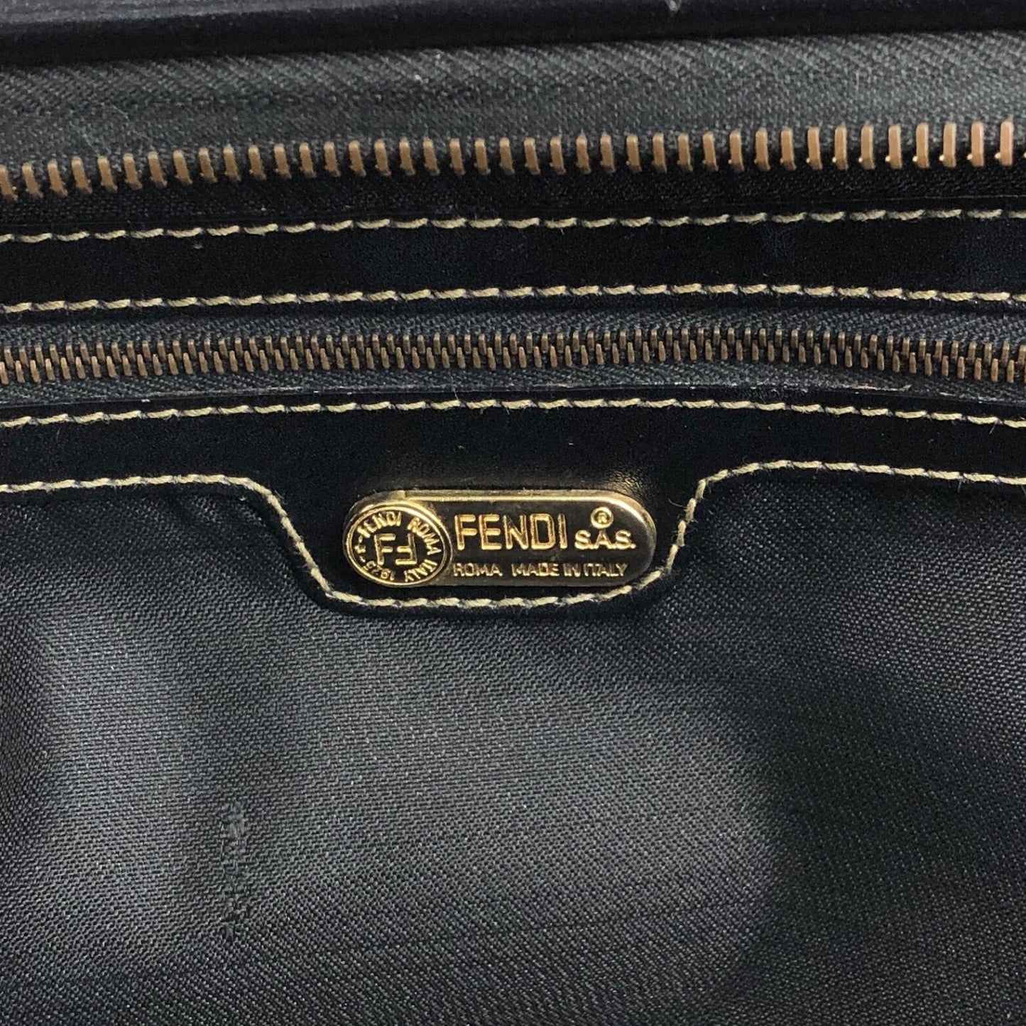 FENDI Pecan Two-way Small Boston bag Shoulder bag Black Vintage ze6stg