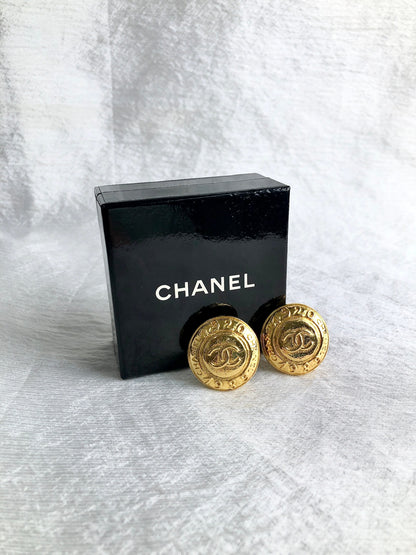 香奈兒 Coco Mark 耳環 金色 復古 4eu5u8