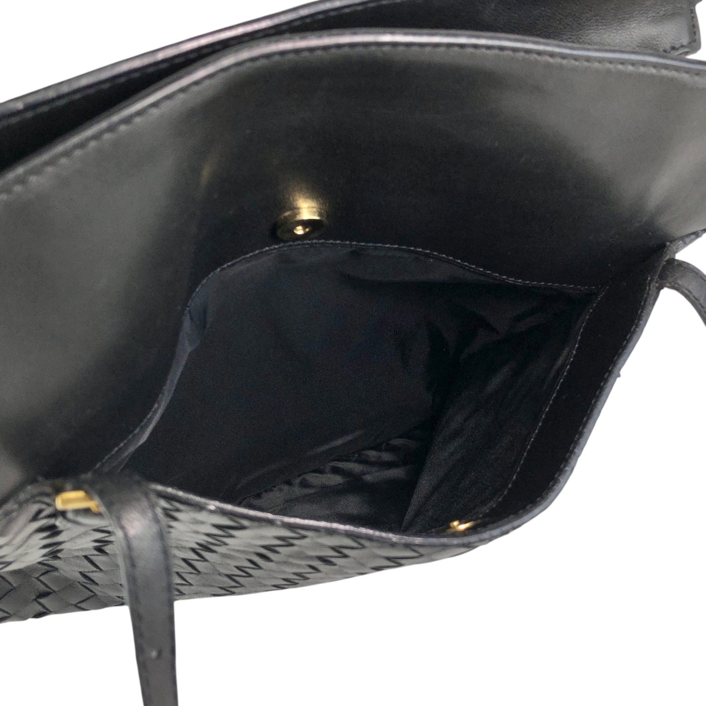 Bottega Veneta Intrecciato Handbag Shoulder bag Black Vintage egp857