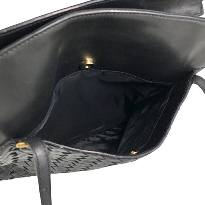 Bottega Veneta Intrecciato Handbag Shoulder bag Black Vintage egp857