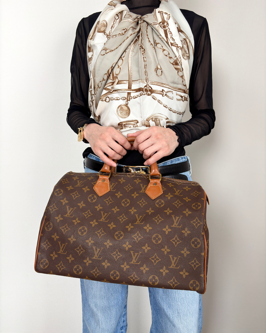 LOUIS VUITTON Monogram Speedy35 Handbag Boston bag Brown Vintage M41526 y3e6fb