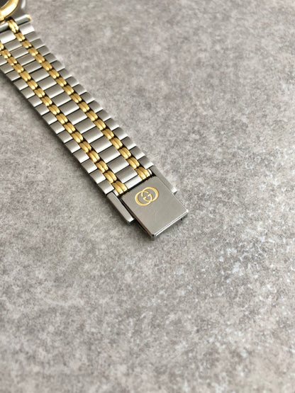 GUCCI Quartz Watch Silver×Gold 9000M Vintage abh865