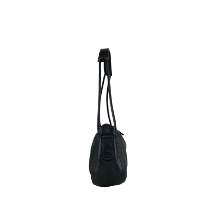 GUCCI Logo Embossed Shoulder bag Black Vintage zvzcf8