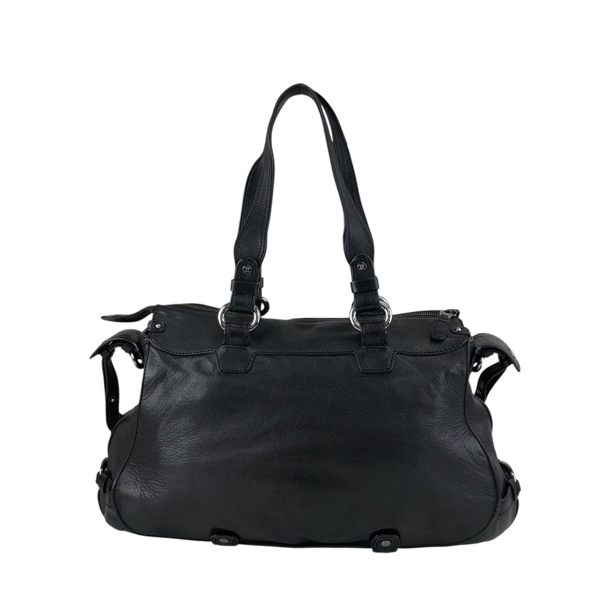 CELINE Triomphe Two-way Handbag  Shoulder bag Black Vintage 4xt5x6