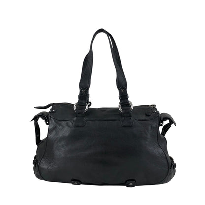 CELINE Triomphe Two-way Handbag  Shoulder bag Black Vintage 4xt5x6