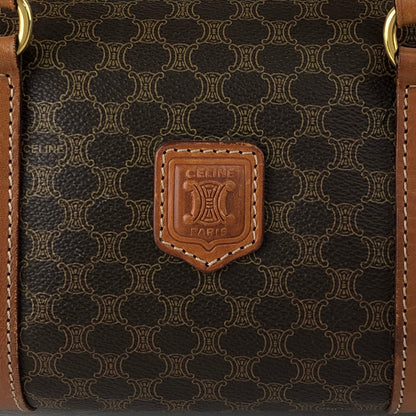CELINE Macadam Blason Handbag Brown Vintage s5ej7j