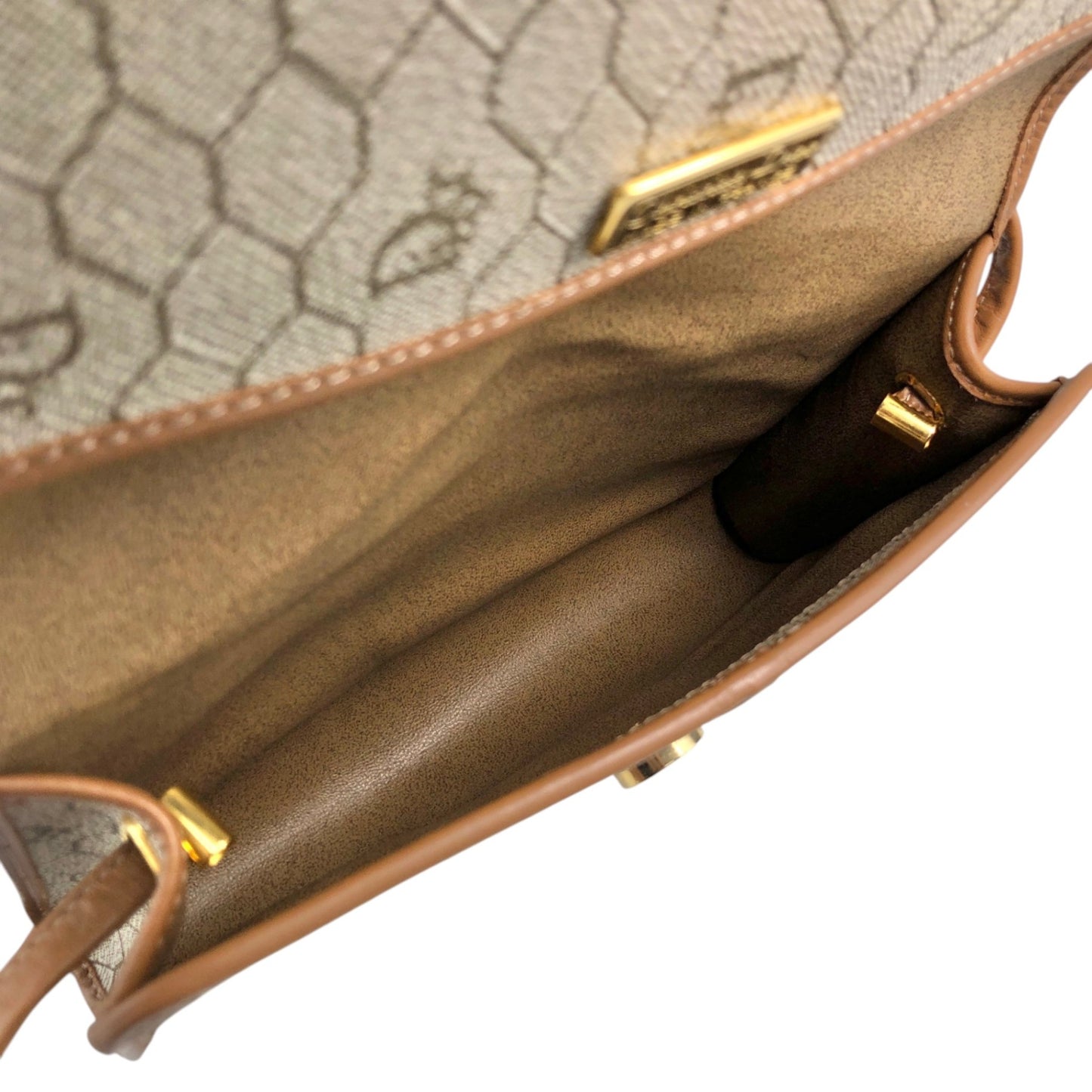 Christian Dior Honeycomb Pattern Logo Shoulder bag Beige Vintage zjd4wh