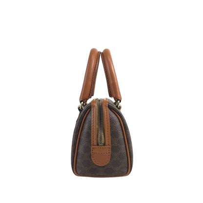 CELINE Macadam Two-way Small Handbag Shoulder bag Brown Vintage djp3ak