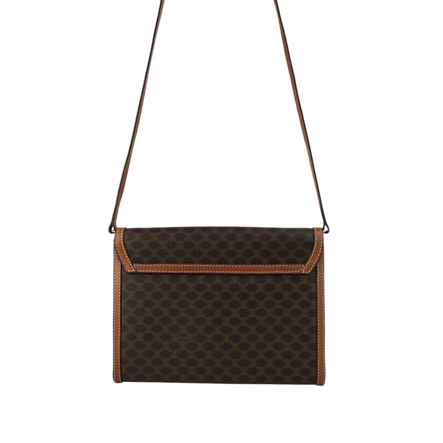 CELINE Macadam Blason Shoulder bag Brown Vintage emwcwc