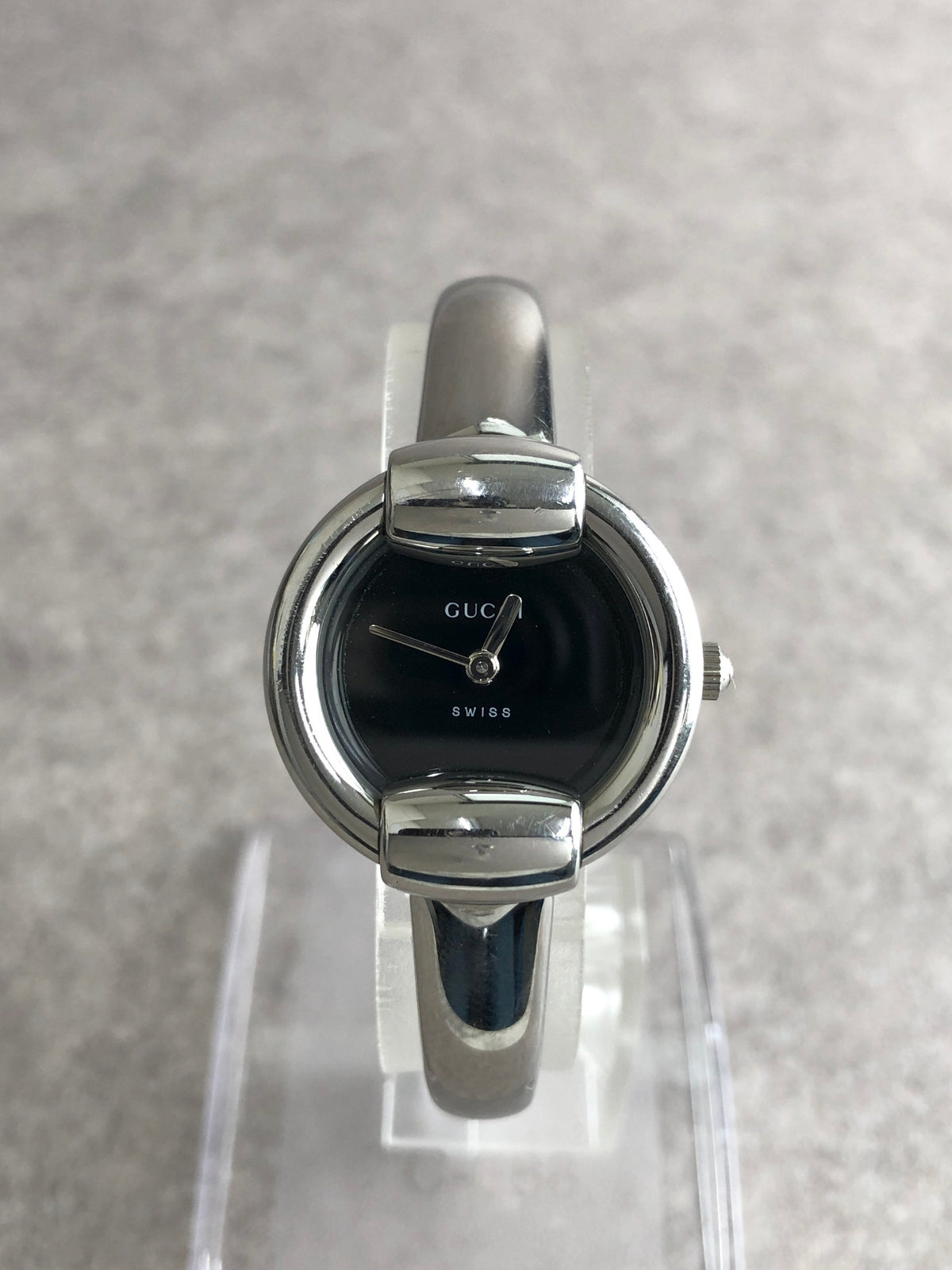 GUCCI Logo Quartz Watch Silver 1400L Vintage yjvsra