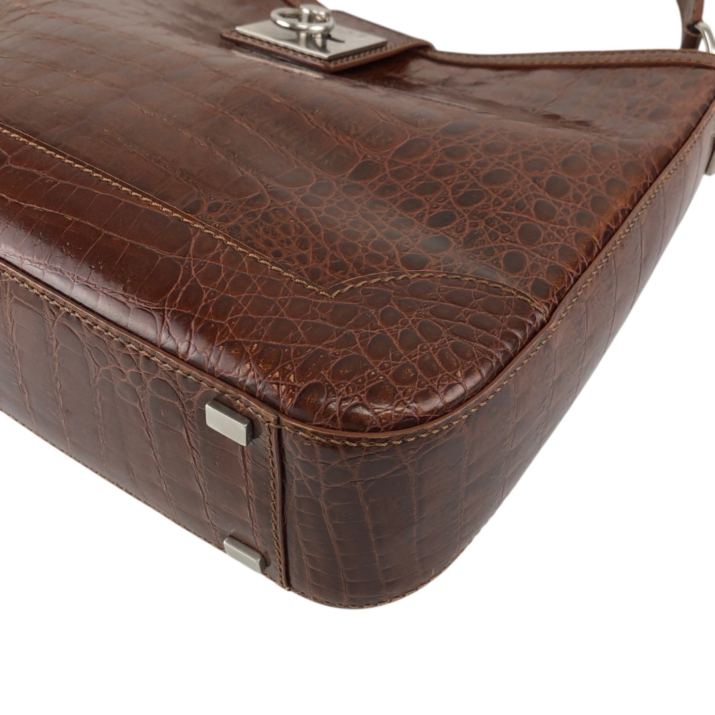CELINE Gancini Shoulder bag Brown Vintage zaumvu