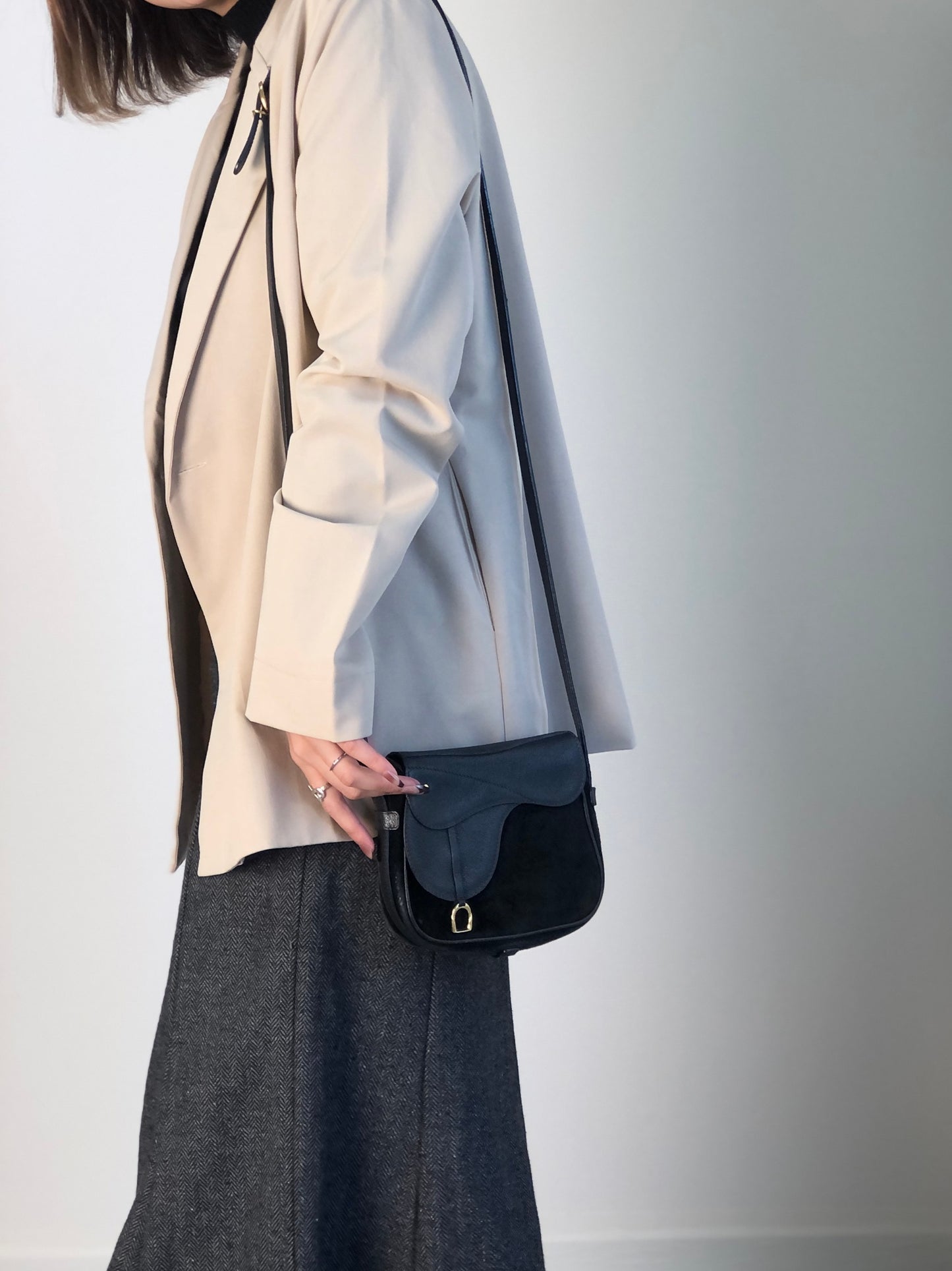 GUCCI Horse Bit Small Shoulder bag Black Vintage wevswd