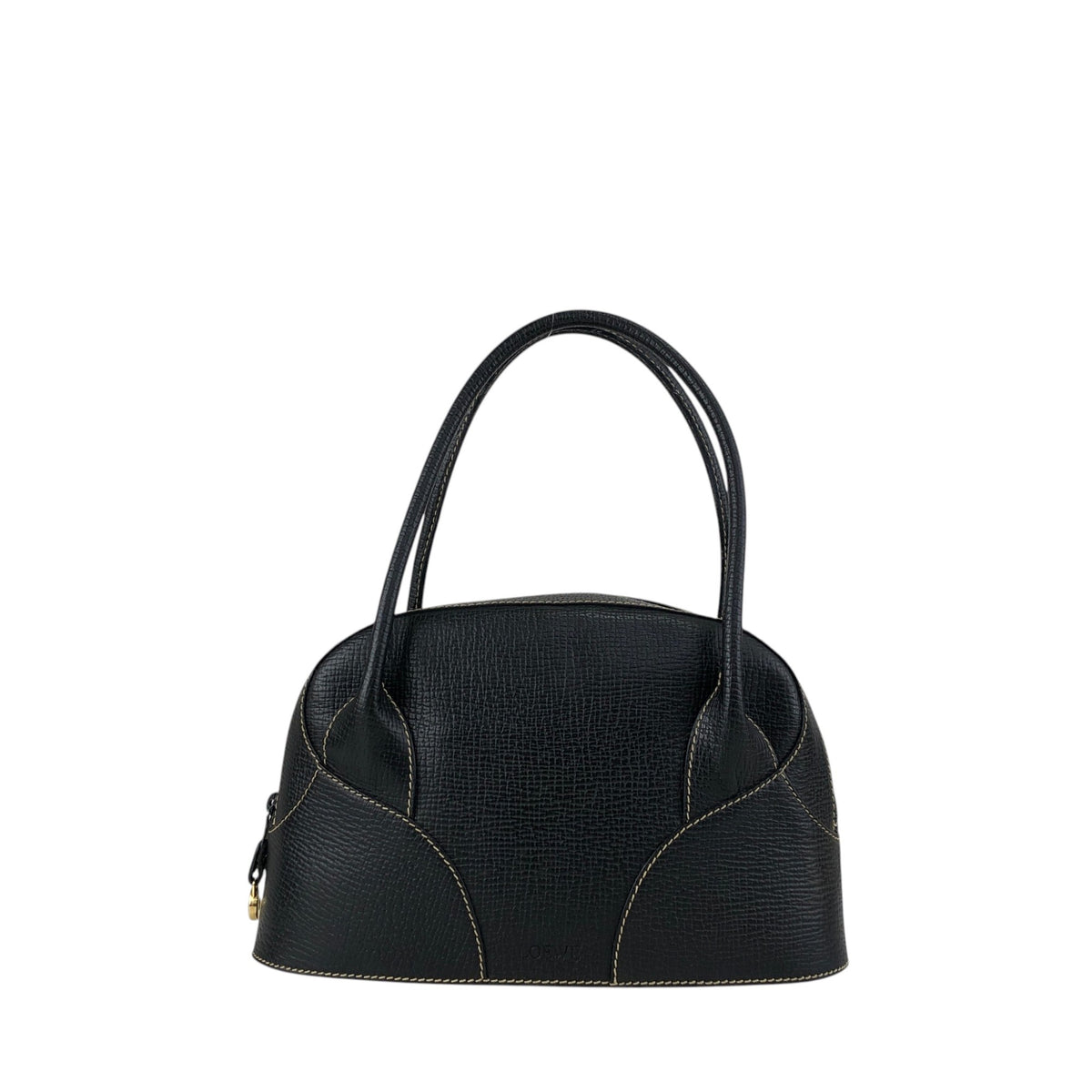 LOEWE Logo Embossed Handbag Black Vintage xuiewb
