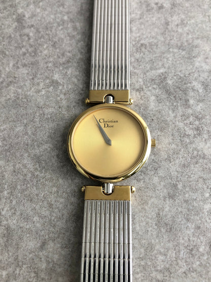 Christian Dior Logo Quartz Watch Silver 3026 Vintage sxevgu
