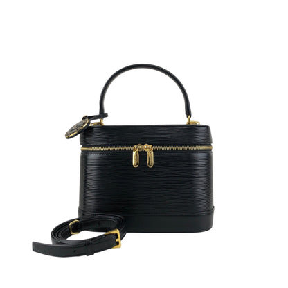 VALENTINO GARAVANI Logo Charm Two-way Handbag Shoulder bag Black Vintage 58zrvp