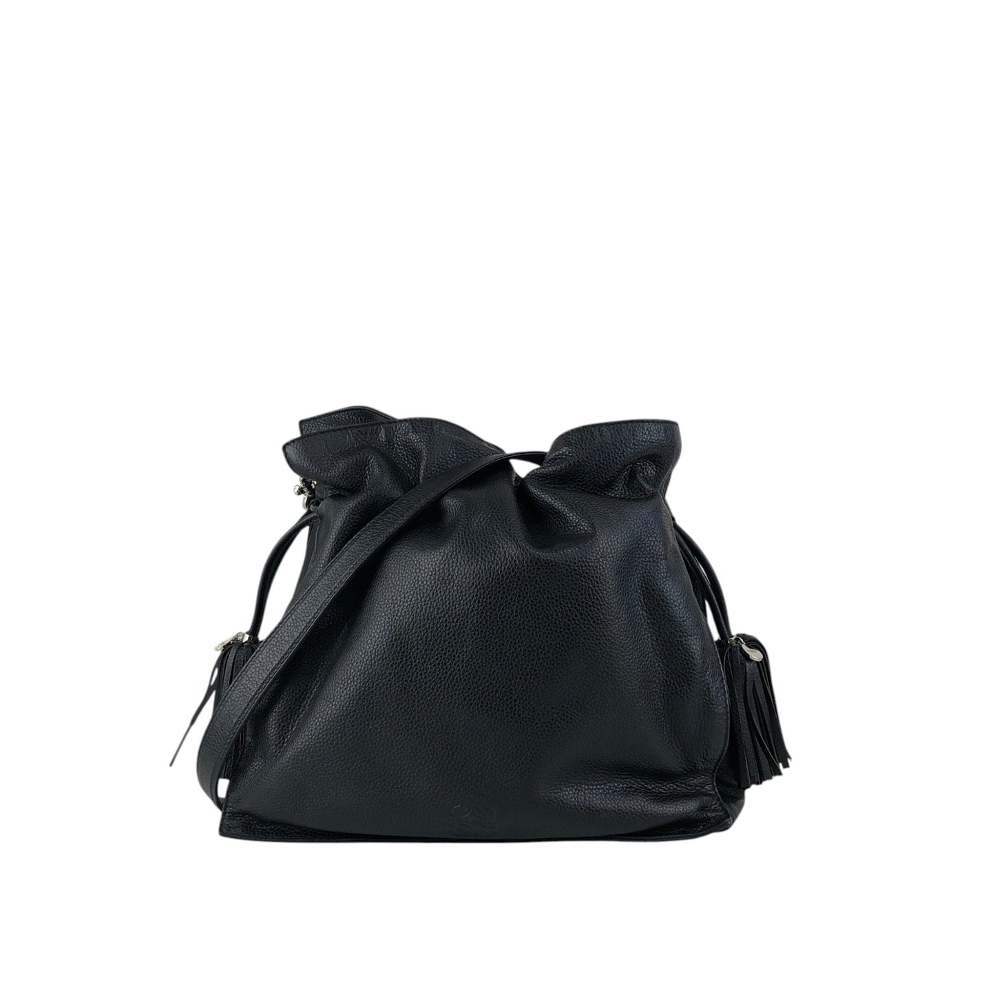 LOEWE Anagram Drawstring Shoulder bag Black Vintage t3naju