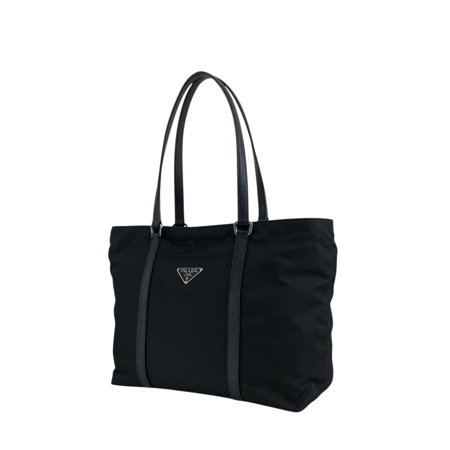 PRADA Tessuto Triangle Logo Totebag Black Vintage 8caxp5