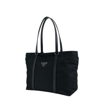 PRADA Tessuto Triangle Logo Totebag Black Vintage 8caxp5