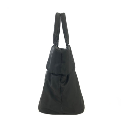 PRADA Triangle Logo Logo Motif Nylon Reversible Handbag Black Vintage arvf8t