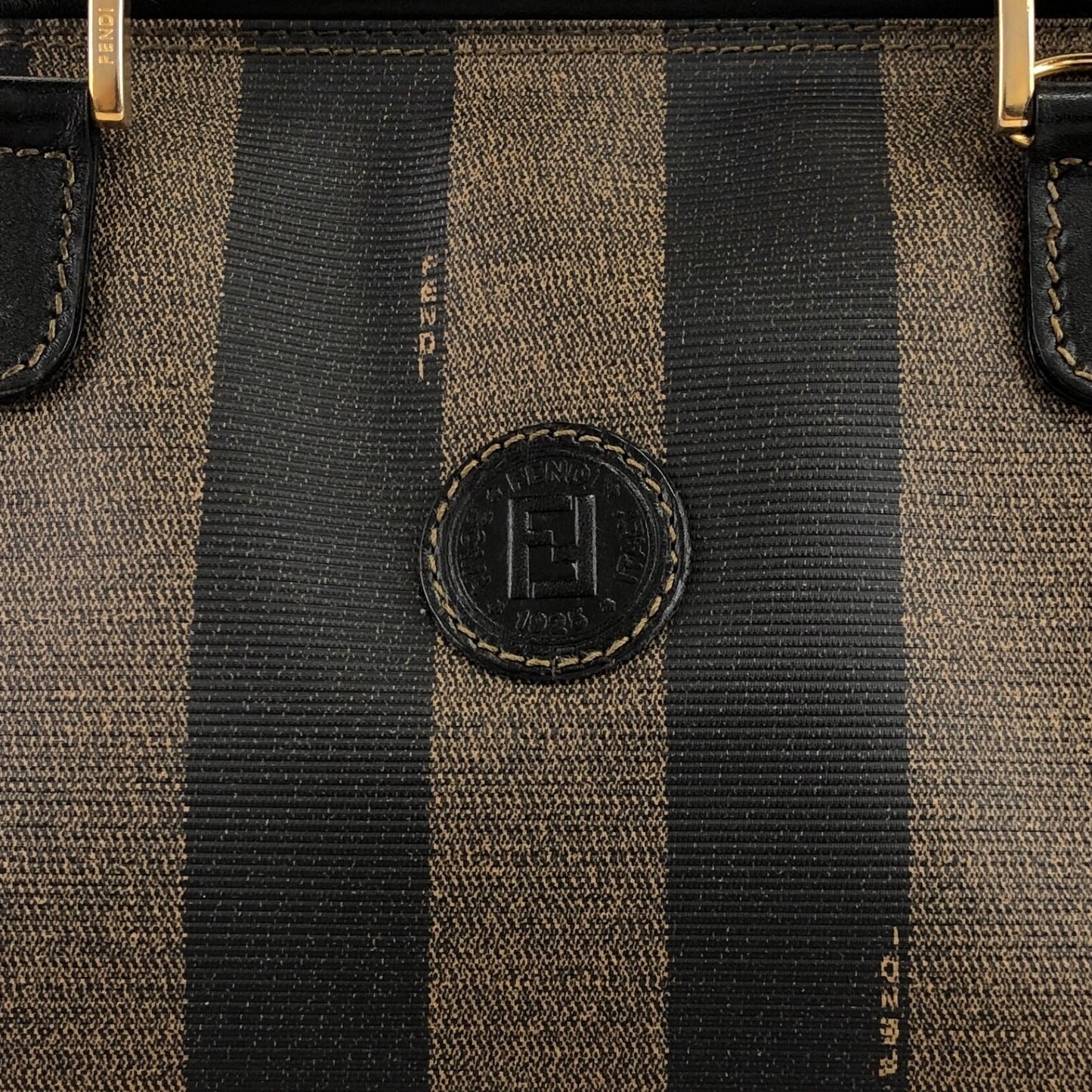 FENDI Logo Two-way Small Boston bag Shoulder bag Black Vintage 7hv23h