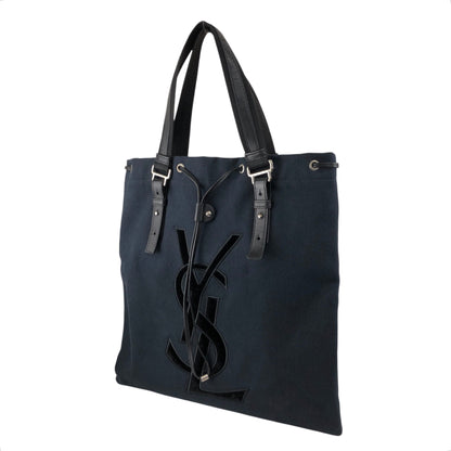 Yves Saint Laurent YSL Logo Totebag Handbag Black Vintage vtg2pn