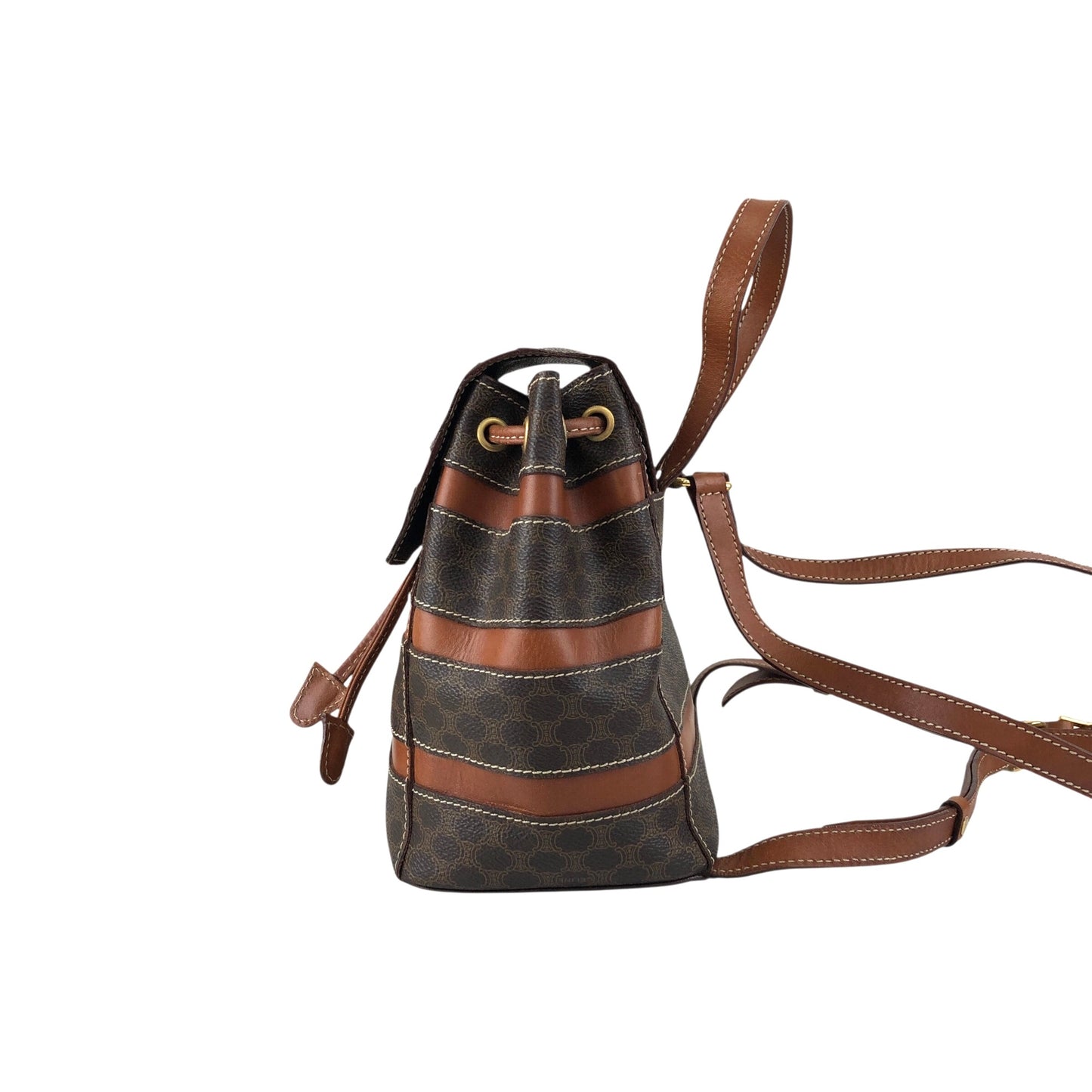 CELINE Macadam Logo Backpack Brown Vintage 32j7rc