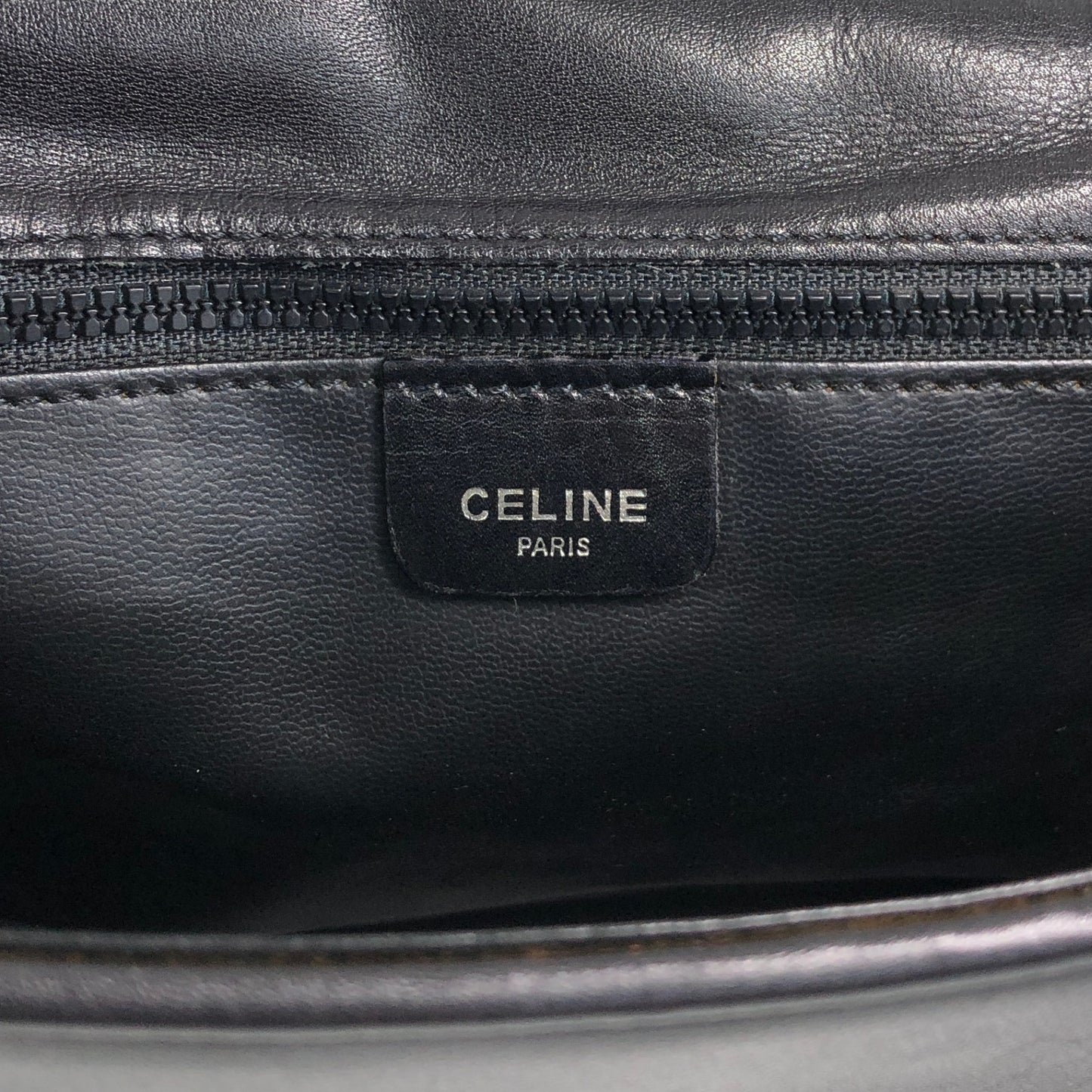 CELINE Blason Shoulder bag Black Vintage tuhbjd