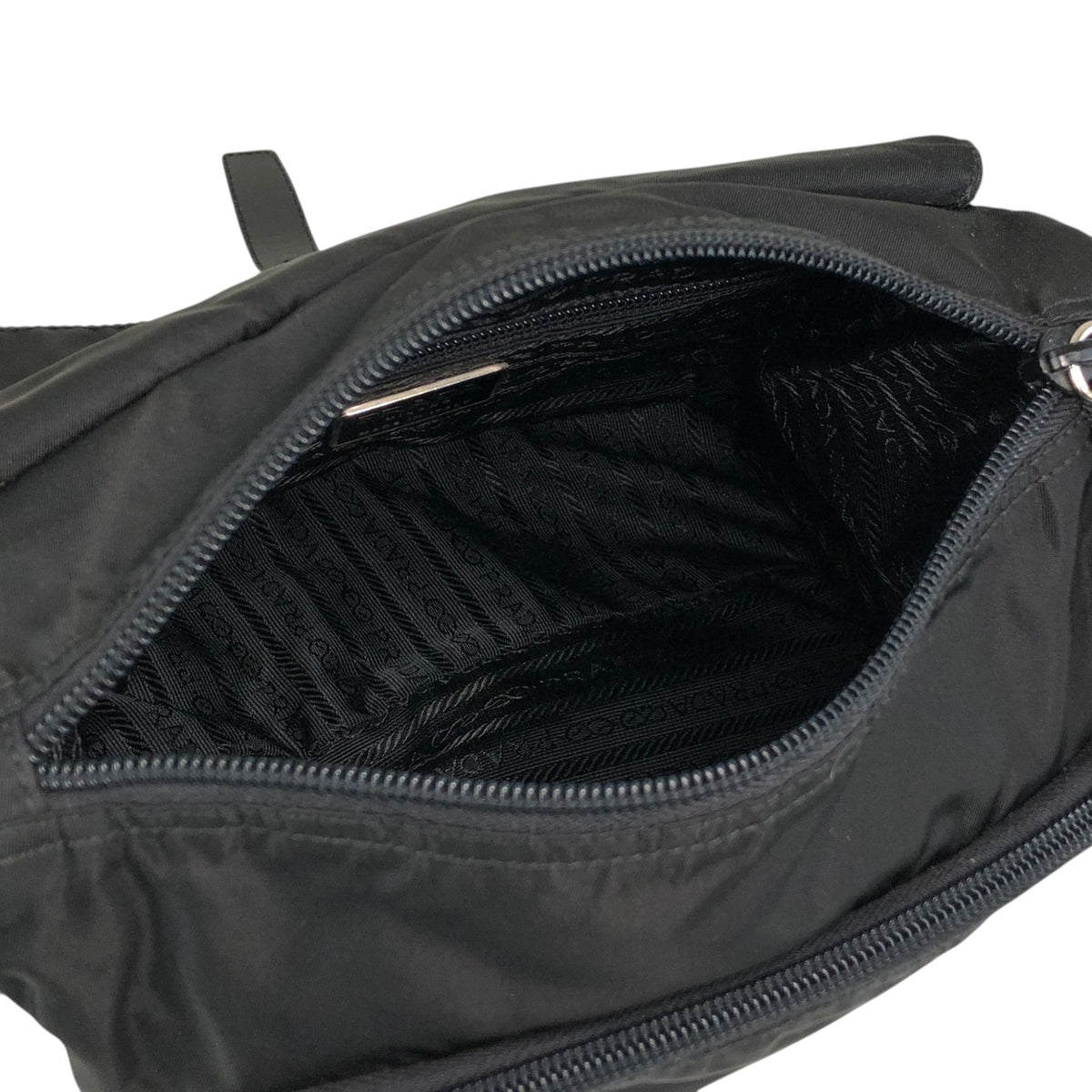 PRADA Tessuto Triangle Logo Shoulder bag Black Vintage p4wsch