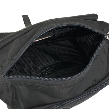 PRADA Tessuto Triangle Logo Shoulder bag Black Vintage p4wsch