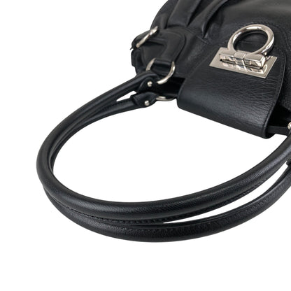 Salvatore Ferragamo Gancini Handbag Black Vintage mfbzax