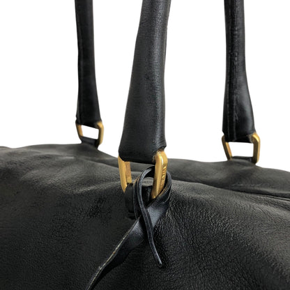 PRADA Padlock Handbag Black Vintage k84sjm