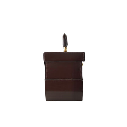 GUCCI Handbag Vanity bag Brown Vintage kj32bu