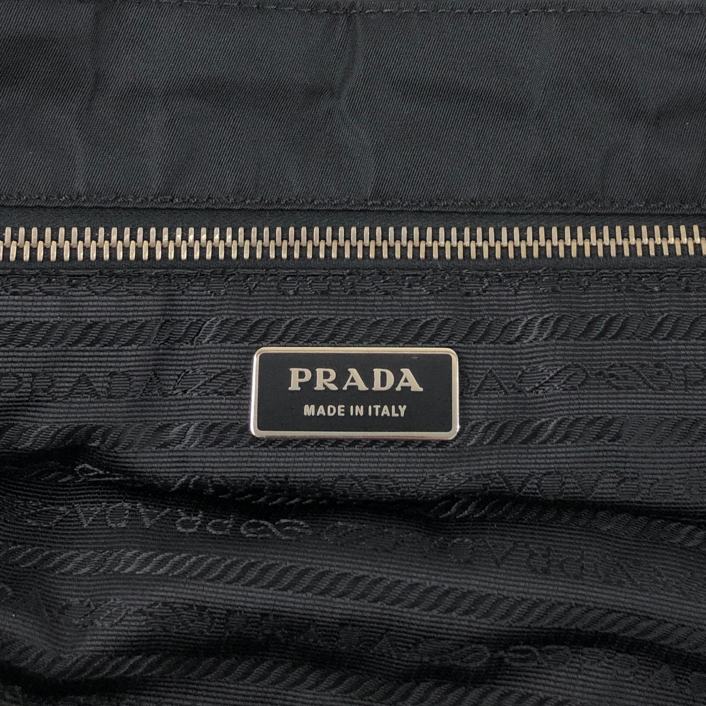 PRADA Tessuto Triangle Logo Totebag Black Vintage 4f8fnv