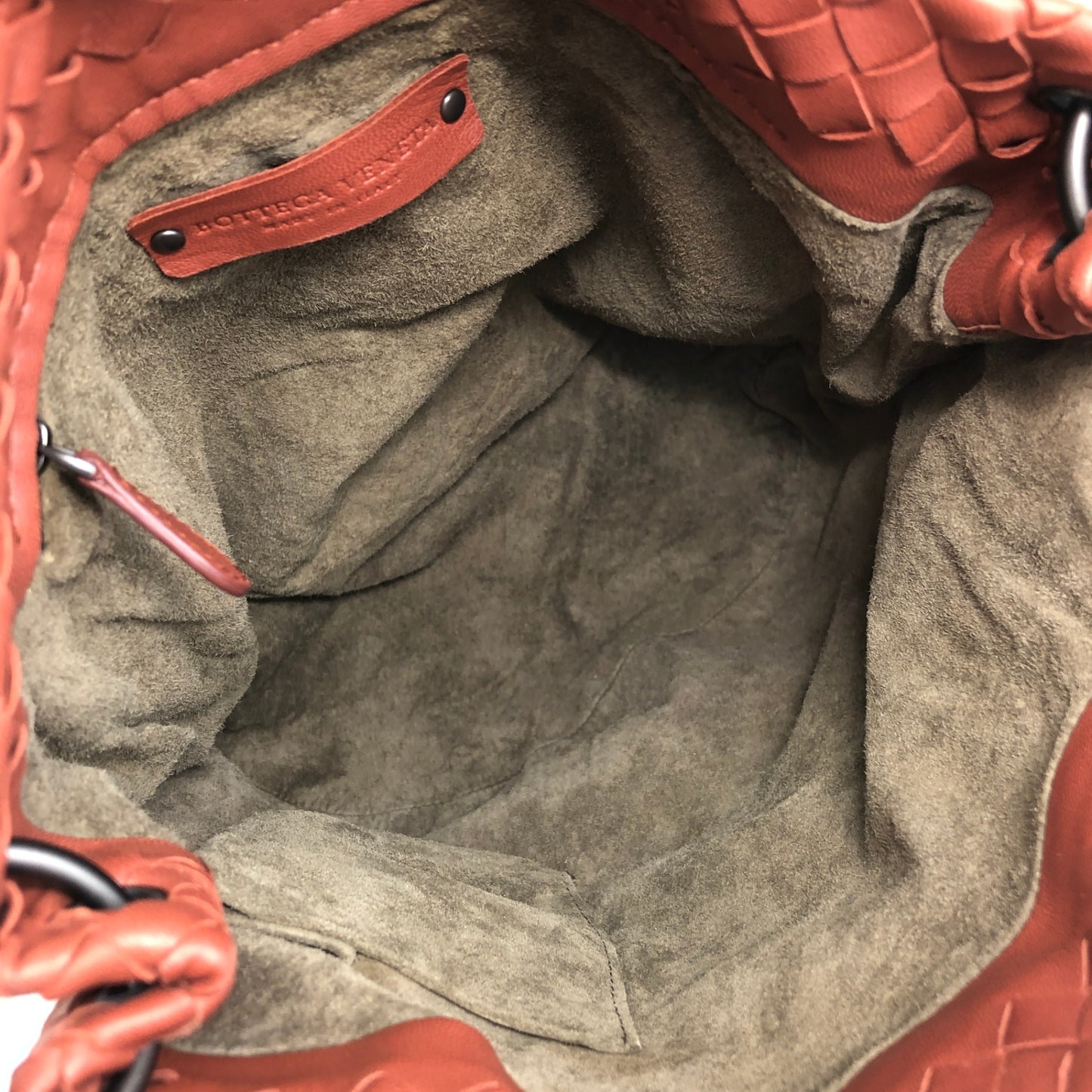 Bottega Veneta Intrecciato Shoulder bag Red Brown Vintage fhdvnr