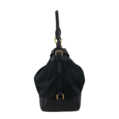 PRADA Logo Front Buckle Shoulder bag Black Vintage rv2srn